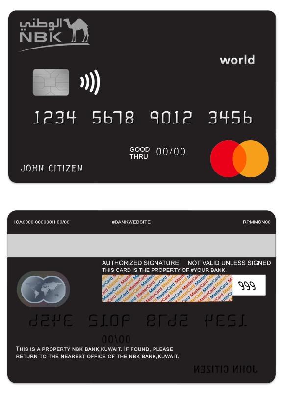 Kuwait NBK Bank world mastercard
